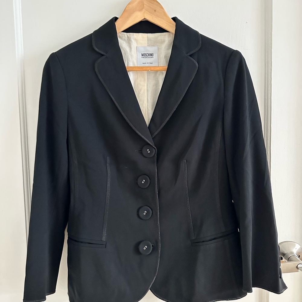 Vintage Moschino ‘Cheap and Chic’ Black Women's Blazer